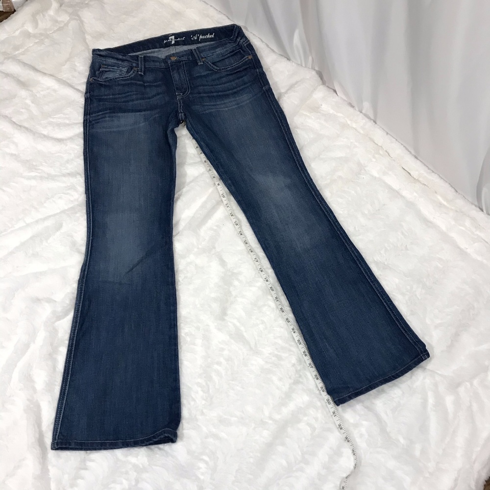 Medium Wash 'A' Pocket Flip Flop Flare Leg Jeans